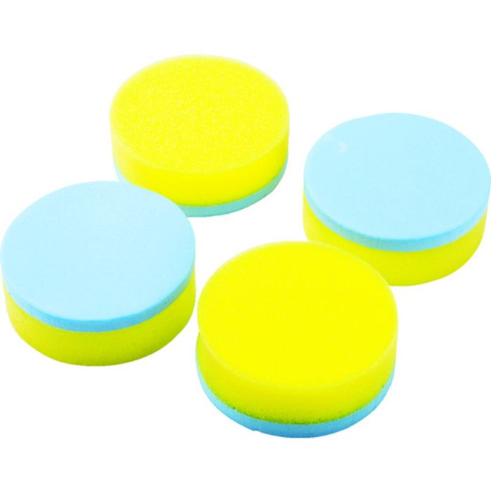 TRUSCO ワックス用スポンジ 丸 4個(Tcode:1148177)