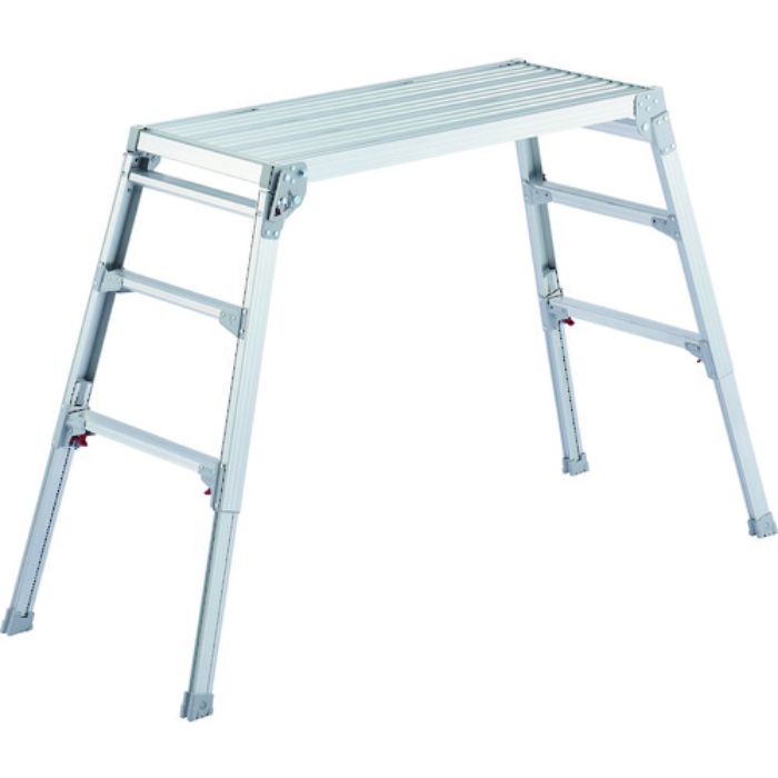 ハセガワ 脚部伸縮式アルミ足場台 65〜96cm 天板幅広タイプ(Tcode:2160506)