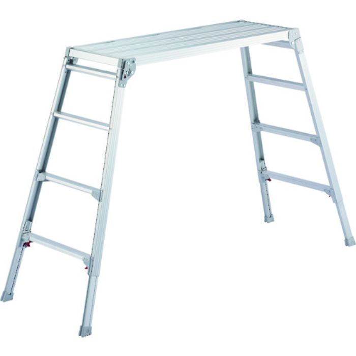 ハセガワ 脚部伸縮式アルミ足場台 101〜124cm 天板幅広タイプ(Tcode:2160495)
