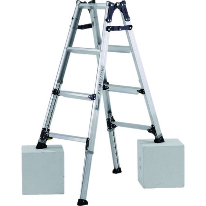 アルインコ 伸縮脚立(ステップ幅広)120cm 最大使用質量100kg(Tcode:8202635)