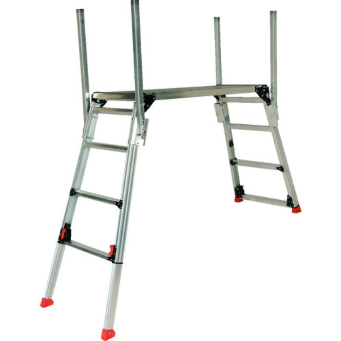 TRUSCO 手掛り棒付足場台脚部伸縮タイプ 高さ0.87〜1.18m(Tcode:1612118)