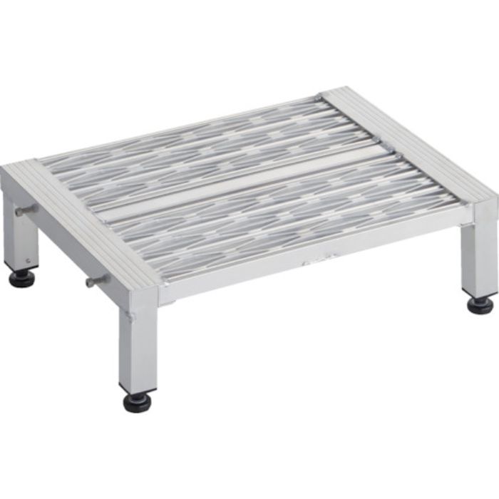 TRUSCO 高床式アルミ製ステップ グレーチング仕様 600X450XH190〜220(Tcode:2579909)