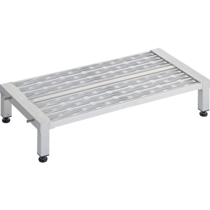 TRUSCO 高床式アルミ製ステップ グレーチング仕様 900X450XH190〜220(Tcode:2579911)