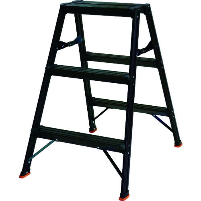 TRUSCO アルミ製踏台 3段 高強度型 黒(Tcode:4234138)