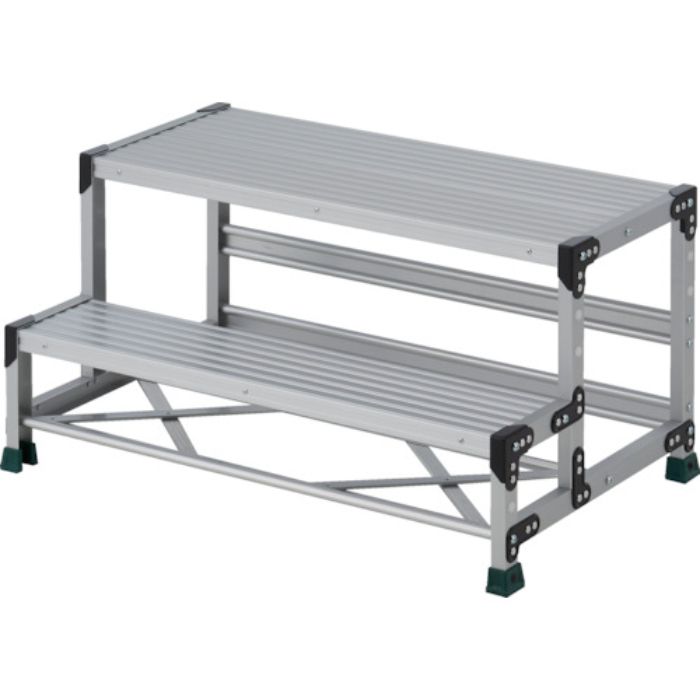 TRUSCO 作業用踏台 2段  ステップ奥行200 高さ0.50m 天板1000X400(Tcode:2580895)