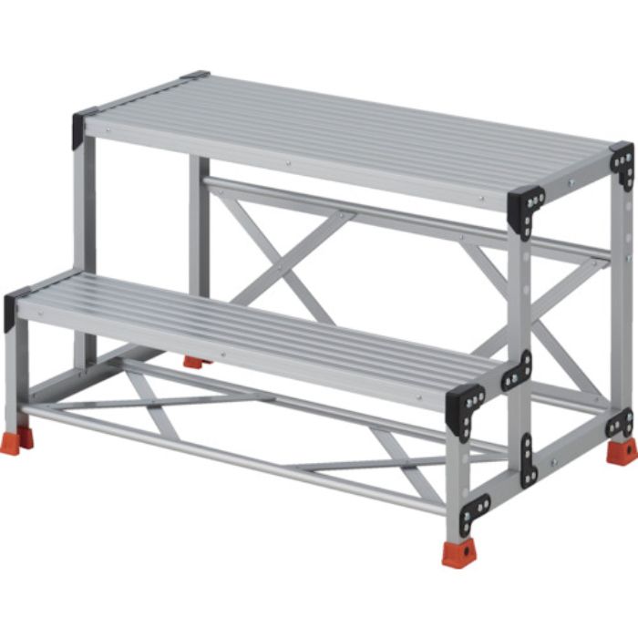 TRUSCO 作業用踏台 2段  ステップ奥行200 高さ0.60m 天板1000X400(Tcode:2580894)