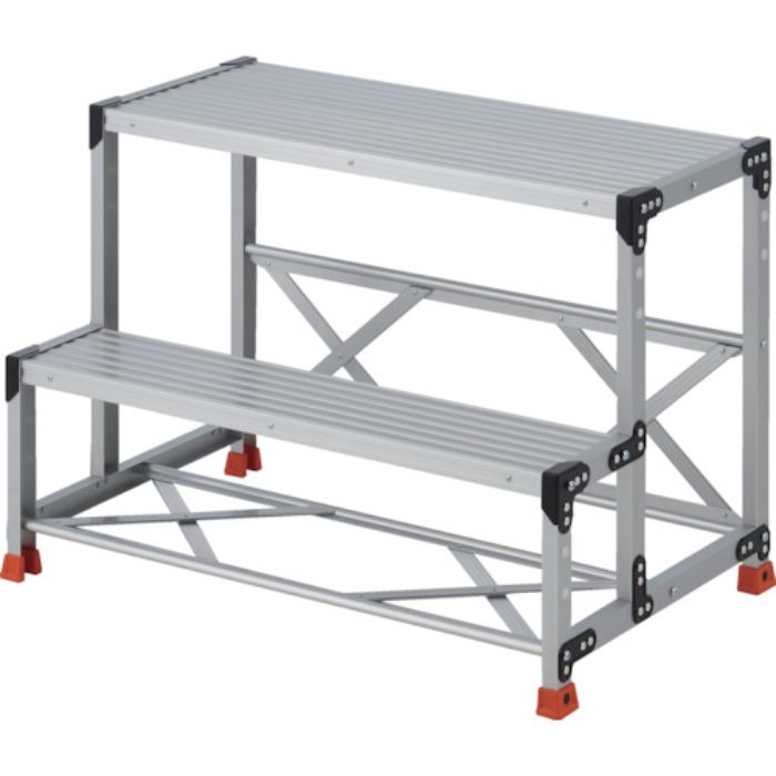 TRUSCO 作業用踏台 2段  ステップ奥行200 高さ0.70m 天板1000X400(Tcode:2580916)