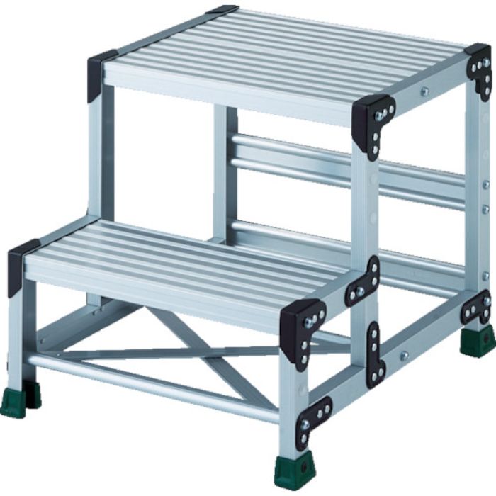 TRUSCO アルミ合金製作業台 2段 高さ0.50m 天板500×400(Tcode:8557677)