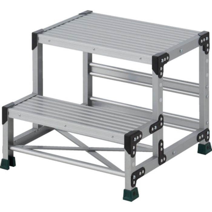 TRUSCO 作業用踏台 2段  ステップ奥行200 高さ0.50m 天板600X400(Tcode:2580906)