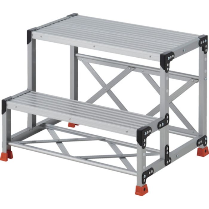 TRUSCO 作業用踏台 2段  ステップ奥行200 高さ0.60m 天板800X400(Tcode:2580919)