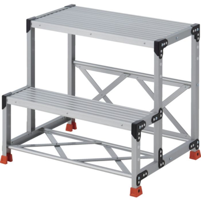 TRUSCO 作業用踏台 2段  ステップ奥行200 高さ0.70m 天板800X400(Tcode:2580881)