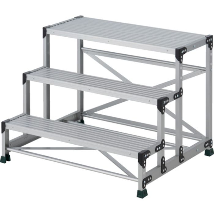 TRUSCO 作業用踏台 3段  ステップ奥行200 高さ0.75m 天板1000X400(Tcode:2580890)