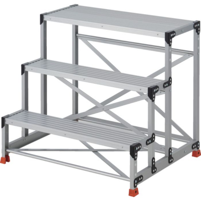 TRUSCO 作業用踏台 3段  ステップ奥行200 高さ0.90m 天板1000X400(Tcode:2580902)