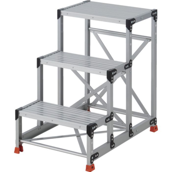 TRUSCO 作業用踏台 3段  ステップ奥行250 高さ0.90m 天板600X400(Tcode:2580878)