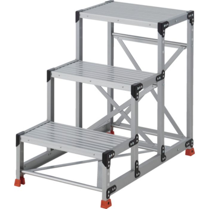 TRUSCO 作業用踏台 3段  ステップ奥行300 高さ0.90m 天板600X400(Tcode:2580877)