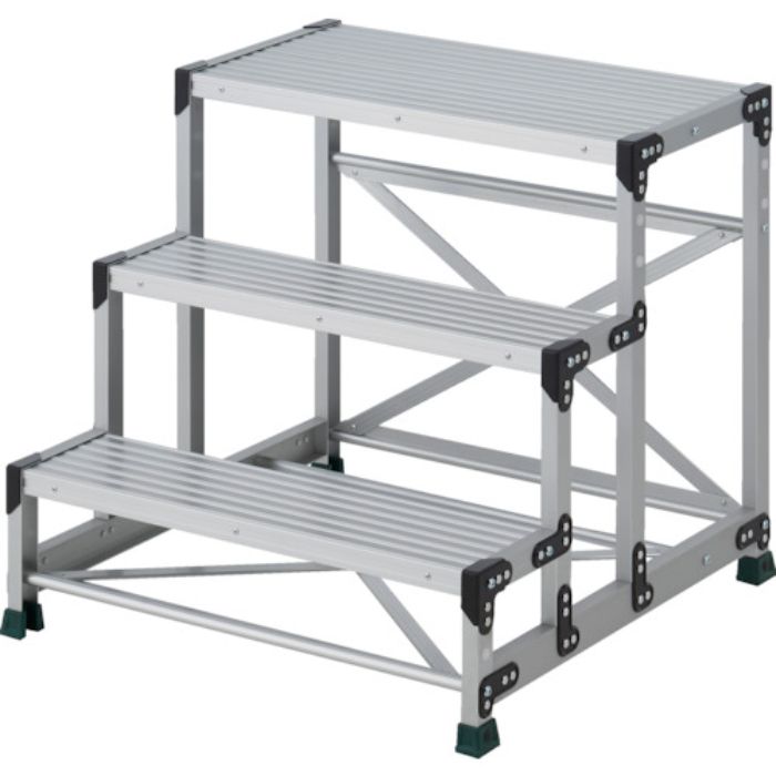 TRUSCO 作業用踏台 3段  ステップ奥行200 高さ0.75m 天板800X400(Tcode:2580907)