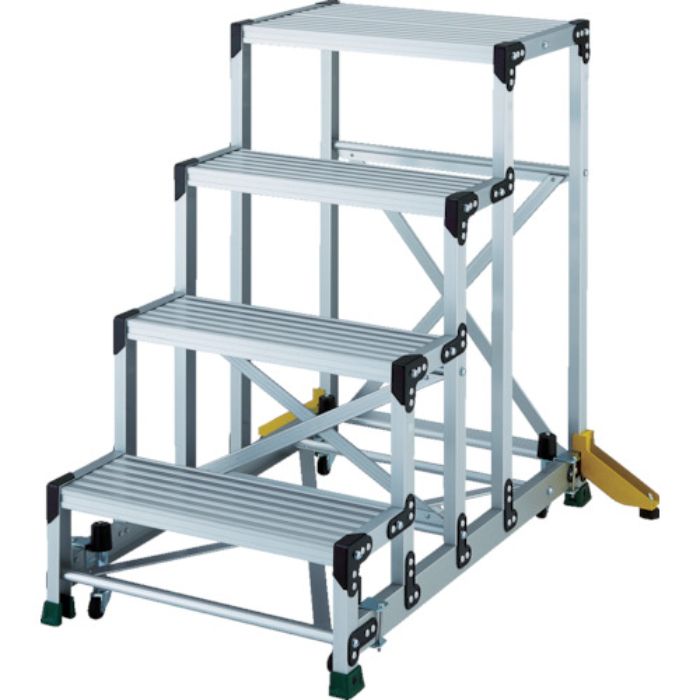 TRUSCO TSF型踏台 H1000 アウトリガー MGキャスター付(Tcode:8563441)