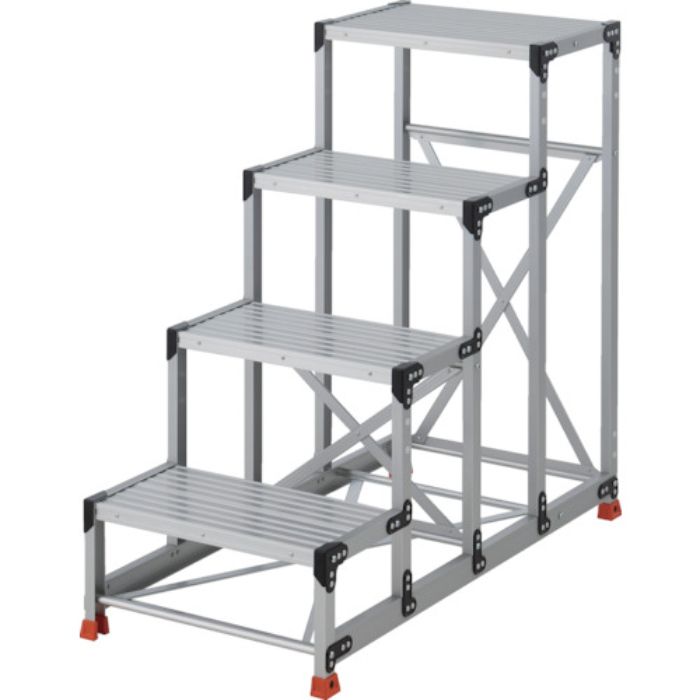 TRUSCO 作業用踏台 4段  ステップ奥行300 高さ1.2m 天板600X400(Tcode:2580872)