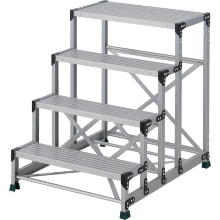 TRUSCO 作業用踏台 4段  ステップ奥行200 高さ1.0m 天板800X400(Tcode:2580879)