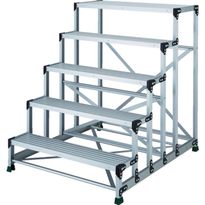 TRUSCO アルミ合金製作業台 5段 高さ1.25m 天板1000×400(Tcode:8557680)