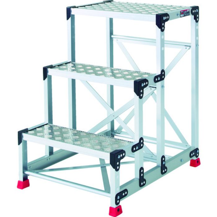 TRUSCO 作業用踏台 アルミ製・縞板タイプ 天板寸法600X400XH900(Tcode:3365140)