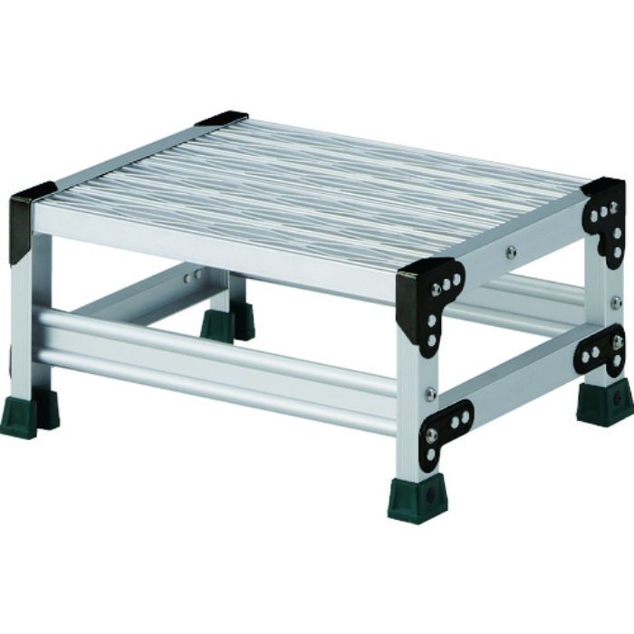 TRUSCO 作業用踏台 アルミ製・グレーチング仕様 SUS金具 1段 高さ0.25m 天板500×400(Tcode:2074500)