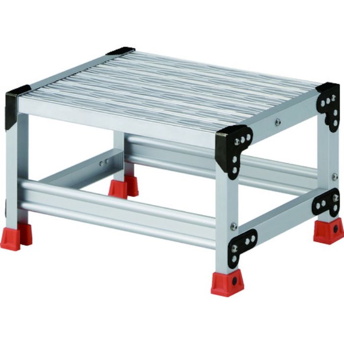 TRUSCO 作業用踏台 アルミ製・グレーチング仕様 SUS金具 1段 高さ0.3m 天板500×400(Tcode:2074501)