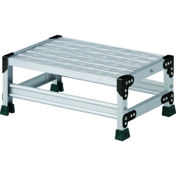 TRUSCO 作業用踏台 アルミ製・グレーチング仕様 SUS金具 1段 高さ0.25m 天板600×400(Tcode:2074502)