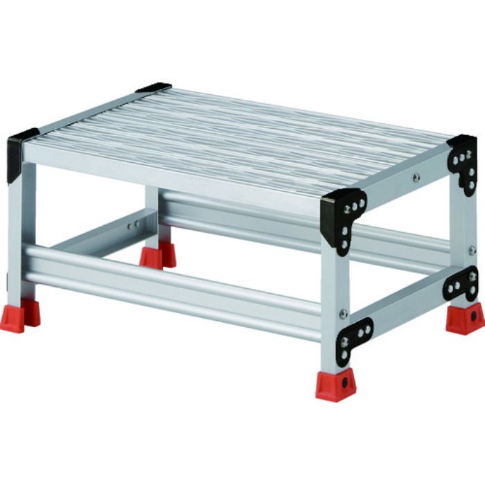TRUSCO 作業用踏台 アルミ製・グレーチング仕様 SUS金具 1段 高さ0.3m 天板600×400(Tcode:2074503)