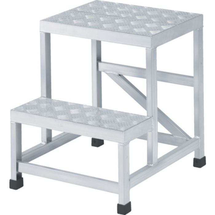 TRUSCO アルミ製溶接一体構造型作業台 二段縞板タイプ(完成品) W500×D600×H500(Tcode:2562608)