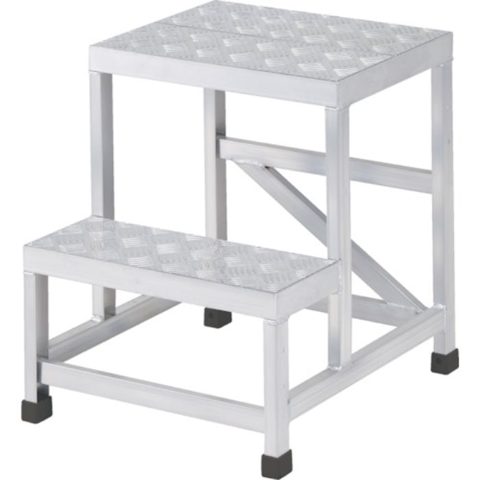 TRUSCO アルミ製溶接一体構造型作業台 二段縞板タイプ(完成品) W500×D600×H600(Tcode:2562602)