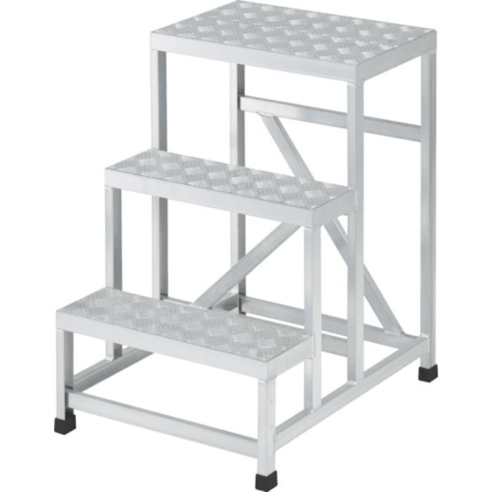 TRUSCO アルミ製溶接一体構造型作業台 三段縞板タイプ(完成品) W600×D800×H750(Tcode:2562613)