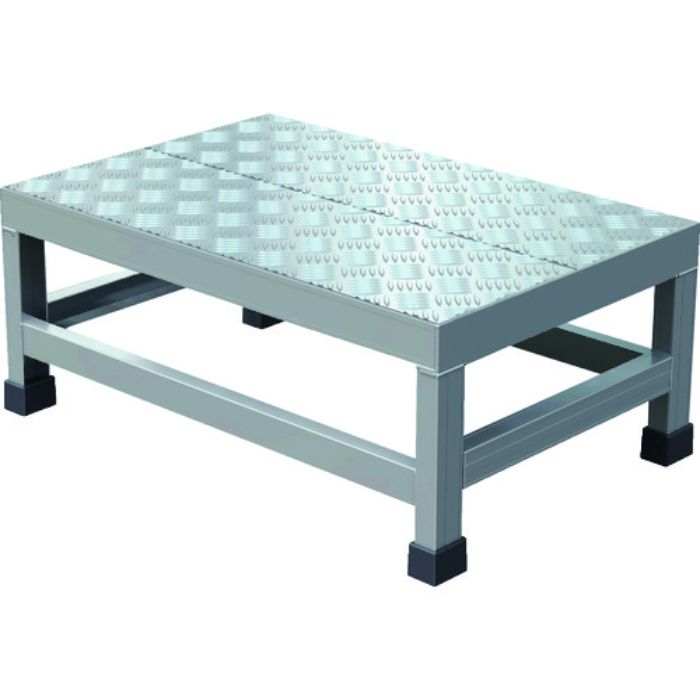 TRUSCO アルミ製溶接一体構造型作業台 縞板タイプ 一段(完成品) W600×D400×H250(Tcode:2074492)