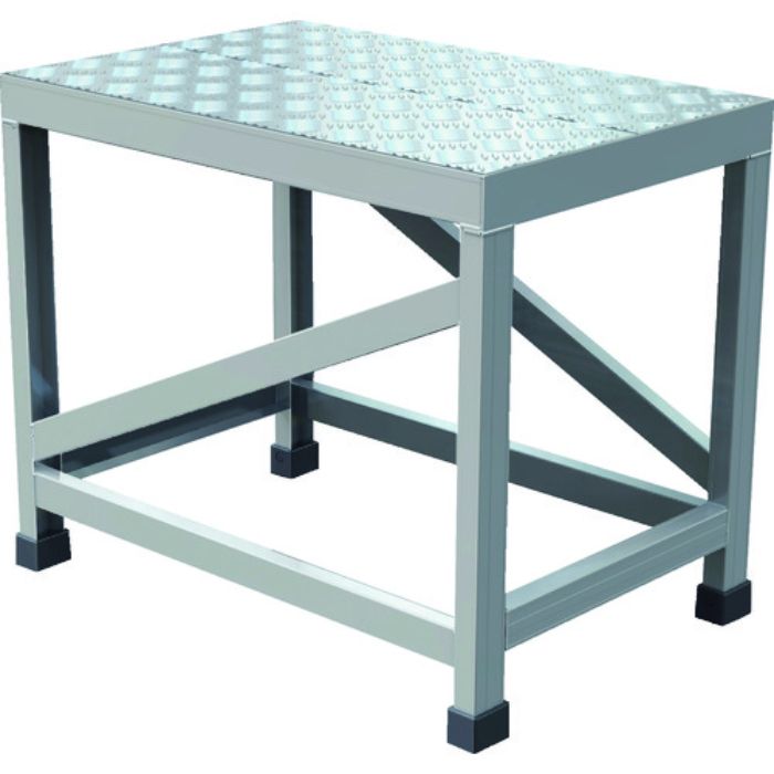 TRUSCO アルミ製溶接一体構造型作業台 縞板タイプ 一段(完成品) W600×D400×H500(Tcode:2074494)