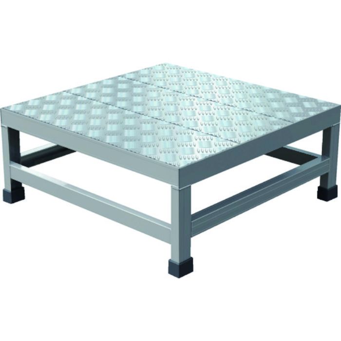 TRUSCO アルミ製溶接一体構造型作業台 縞板タイプ 一段(完成品) W600×D600×H250(Tcode:2074495)