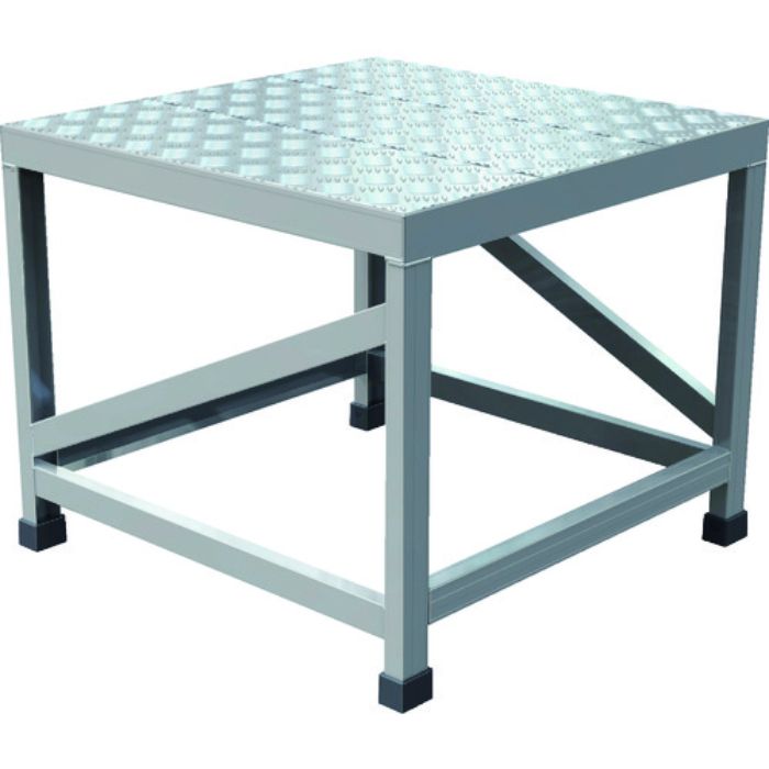 TRUSCO アルミ製溶接一体構造型作業台 縞板タイプ 一段(完成品) W600×D600×H500(Tcode:2074497)