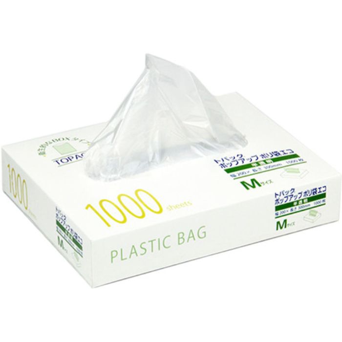 オザックス トパック ポップアップポリ袋 エコ M 1000枚(Tcode:4594826)