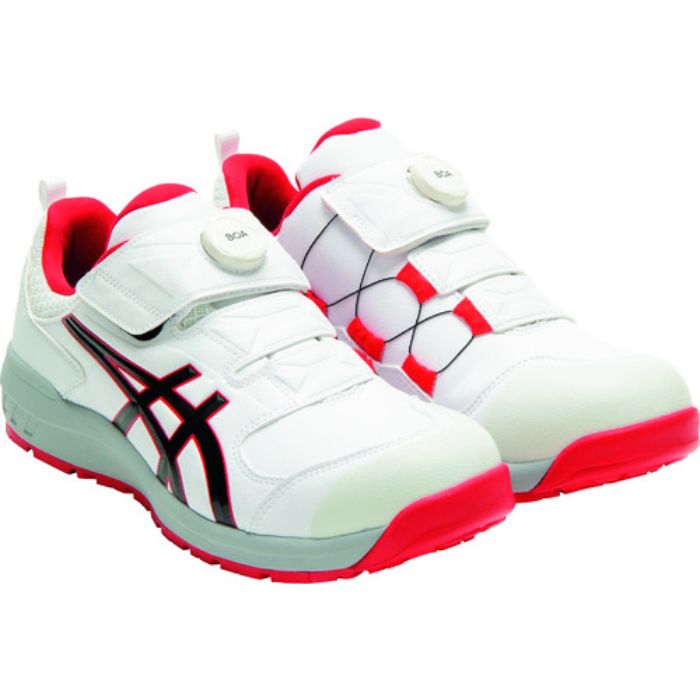 ASICS ウィンジョブCP307 BOA ホワイト×クラシックレッド 27.5cm(Tcode:2178517)