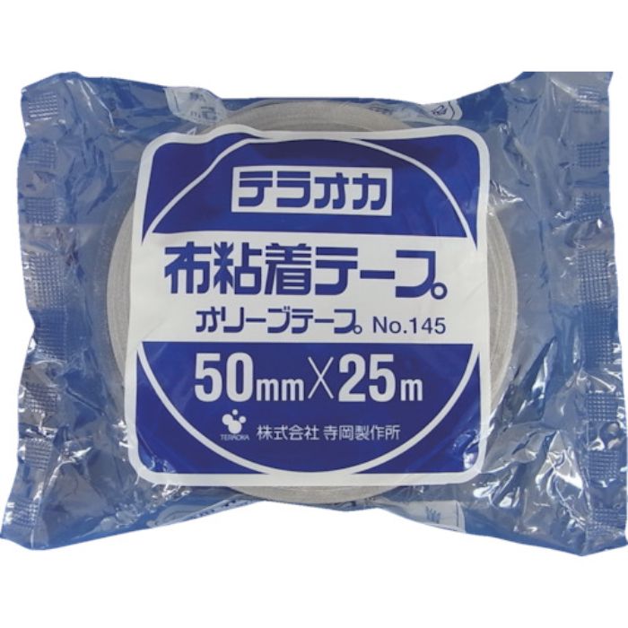 TERAOKA カラーオリーブテープ NO.145 黒 50mm×25M(Tcode:4195957)