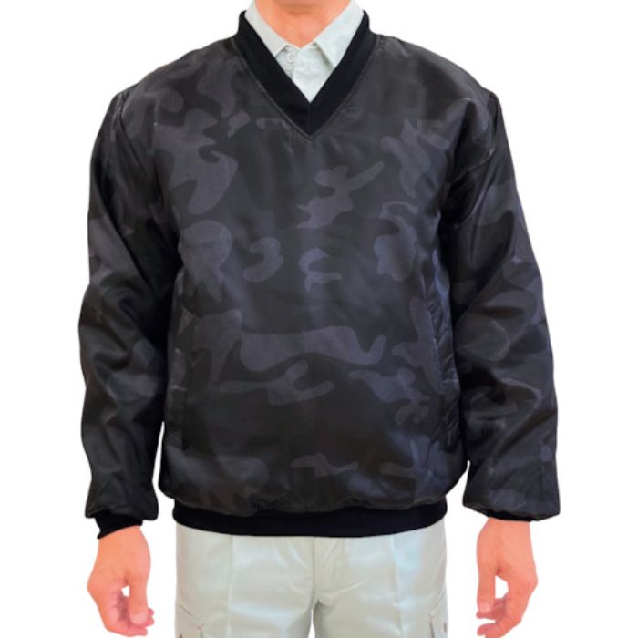 TEAGLES 14695 Vネック中綿キルトヤッケ ブラック迷彩L(Tcode:4541614)