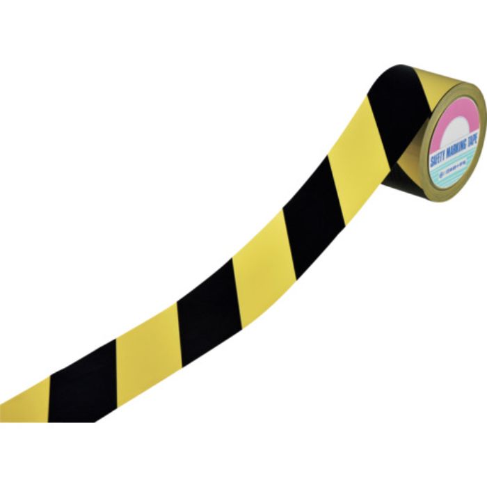 緑十字 バリケードテープ(標識テープ) 黄/黒 BT-751 75mm幅×100m 非粘着(Tcode:8149755)