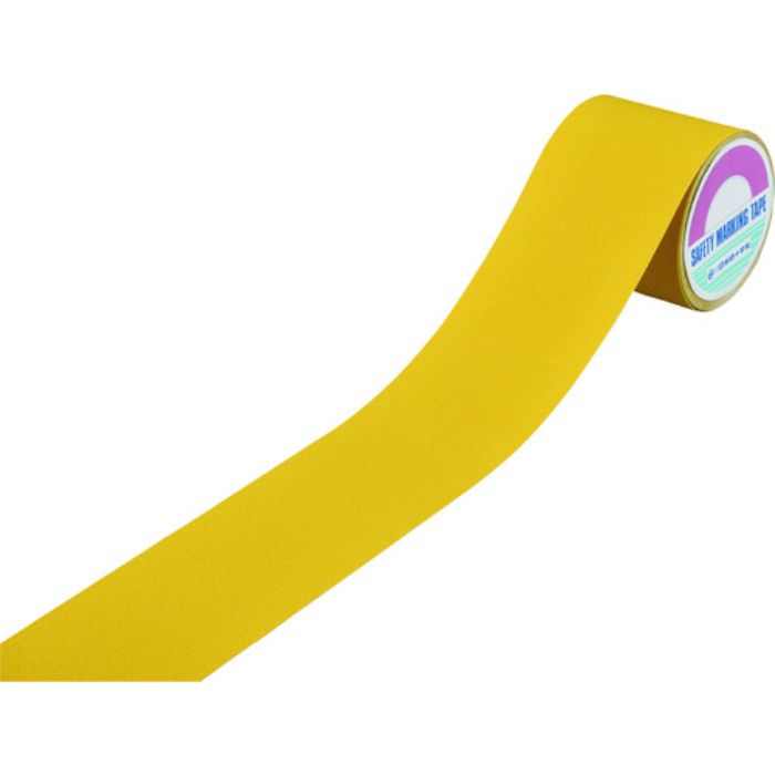 緑十字 滑り止めラインテープ 黄 ASS-105Y 100mm幅×5m 塩ビ+鉱物粒子 屋内外兼用(Tcode:1481343)