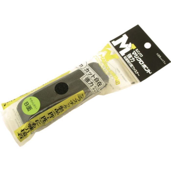 Shinwa マジクロボンド メス 強粘着付 25mm×1m 黒(Tcode:3666352)