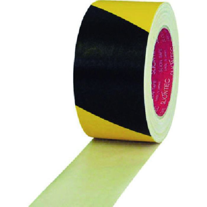 SLIONTEC 危険表示用布粘着テープ60mm×25m イエロー/ブラック(Tcode:3518655)