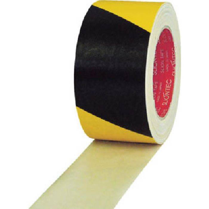 SLIONTEC 危険表示用布粘着テープ120mm×25m イエロー/ブラック(Tcode:3518663)