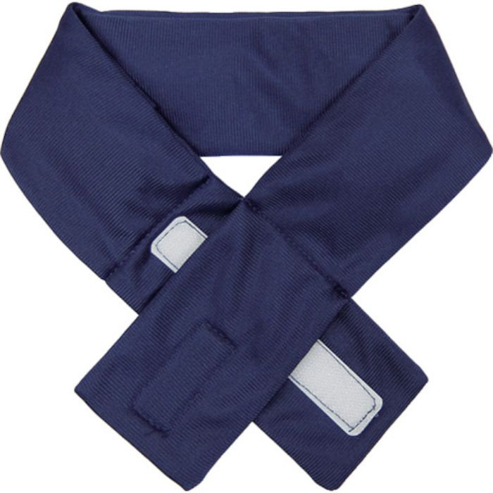 緑十字 熱中症予防対策商品 涼感ネッククーラー(保冷剤付き) ネイビー 65×600mm(Tcode:2128903)