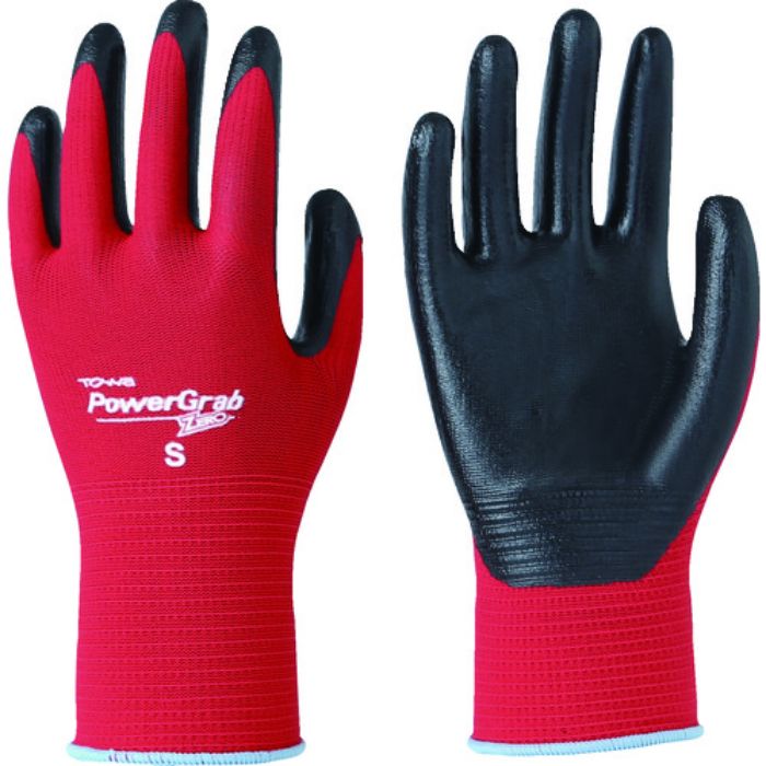 トワロン ニトリル背抜き手袋 パワーグラブZERO レッド S(Tcode:3620913)