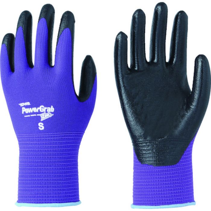 トワロン ニトリル背抜き手袋 パワーグラブZERO パープル S(Tcode:4040694)