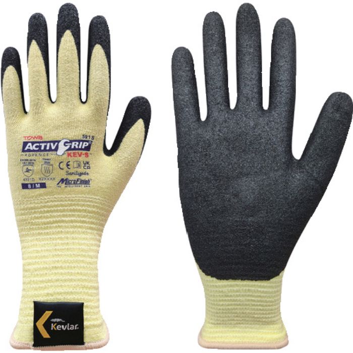 トワロン 耐切創手袋 ActivGripAdvance KEV-S 8/M(Tcode:5674214)