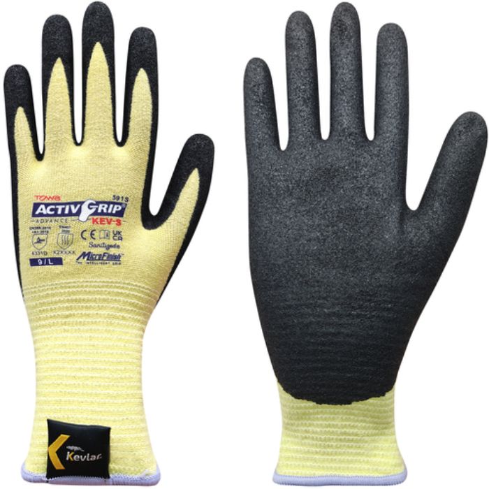 トワロン 耐切創手袋 ActivGripAdvance KEV-S 9/L(Tcode:5674276)